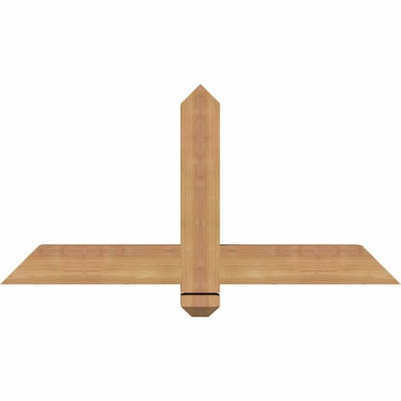 Ekena Millwork Eugene Smooth Timber Gable Bracket, Western Red Cedar, 36"W x 18"H x 3 1/2"D x 3 1/2"F, 12/12 Pitch GBW036X18X0404EUG00SWR